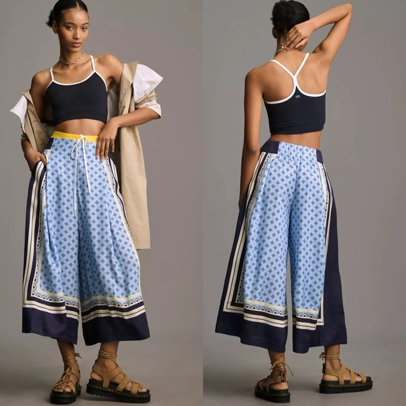 Anthropologie x Maeve Printed Pleated A-Line Culottes - Picture 1 of 6